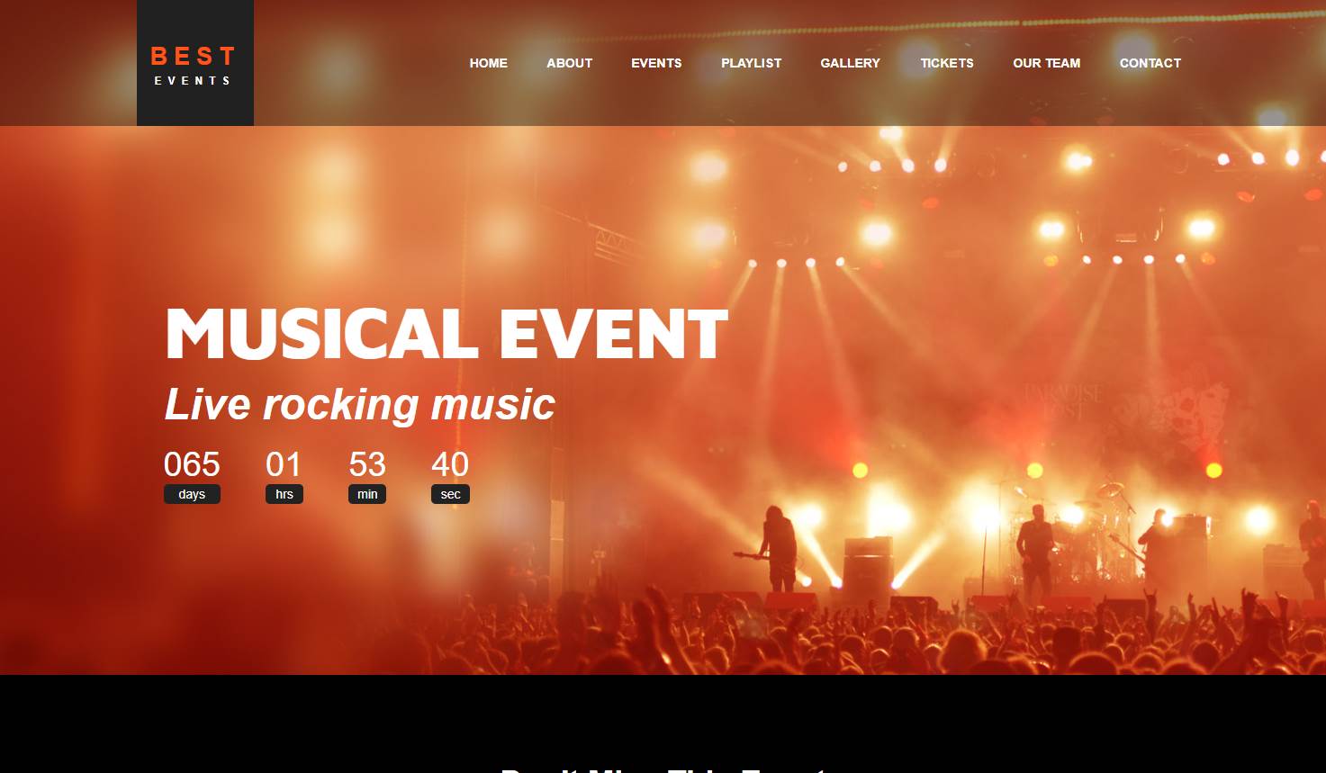 Best Event: An HTML5 Event Management Website Template Best Free HTML