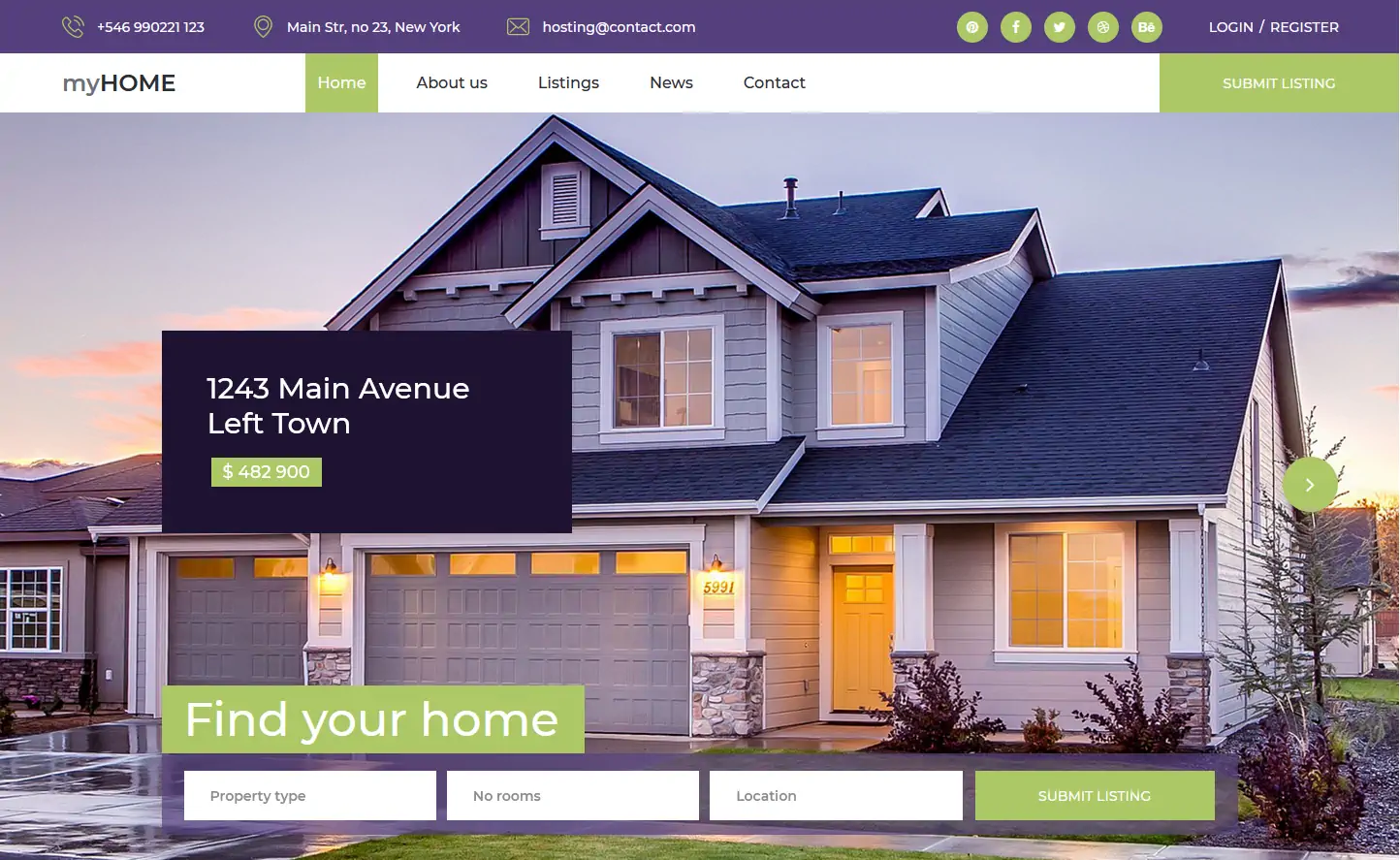 Real Estate Website Template - Free Real Estate Web Templates - PHPJabbers
