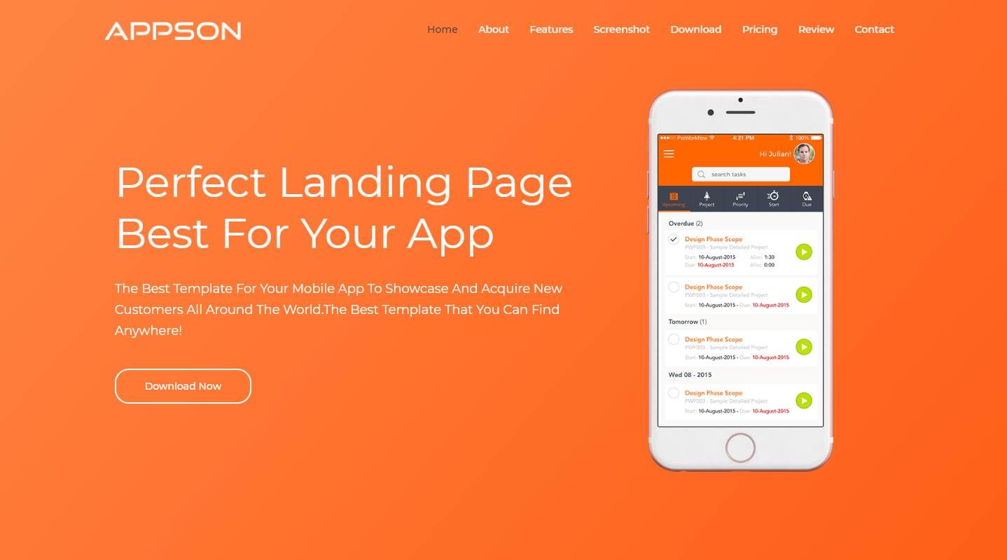 Appson A Free Mobile App Website Template Best Free Html Css Templates