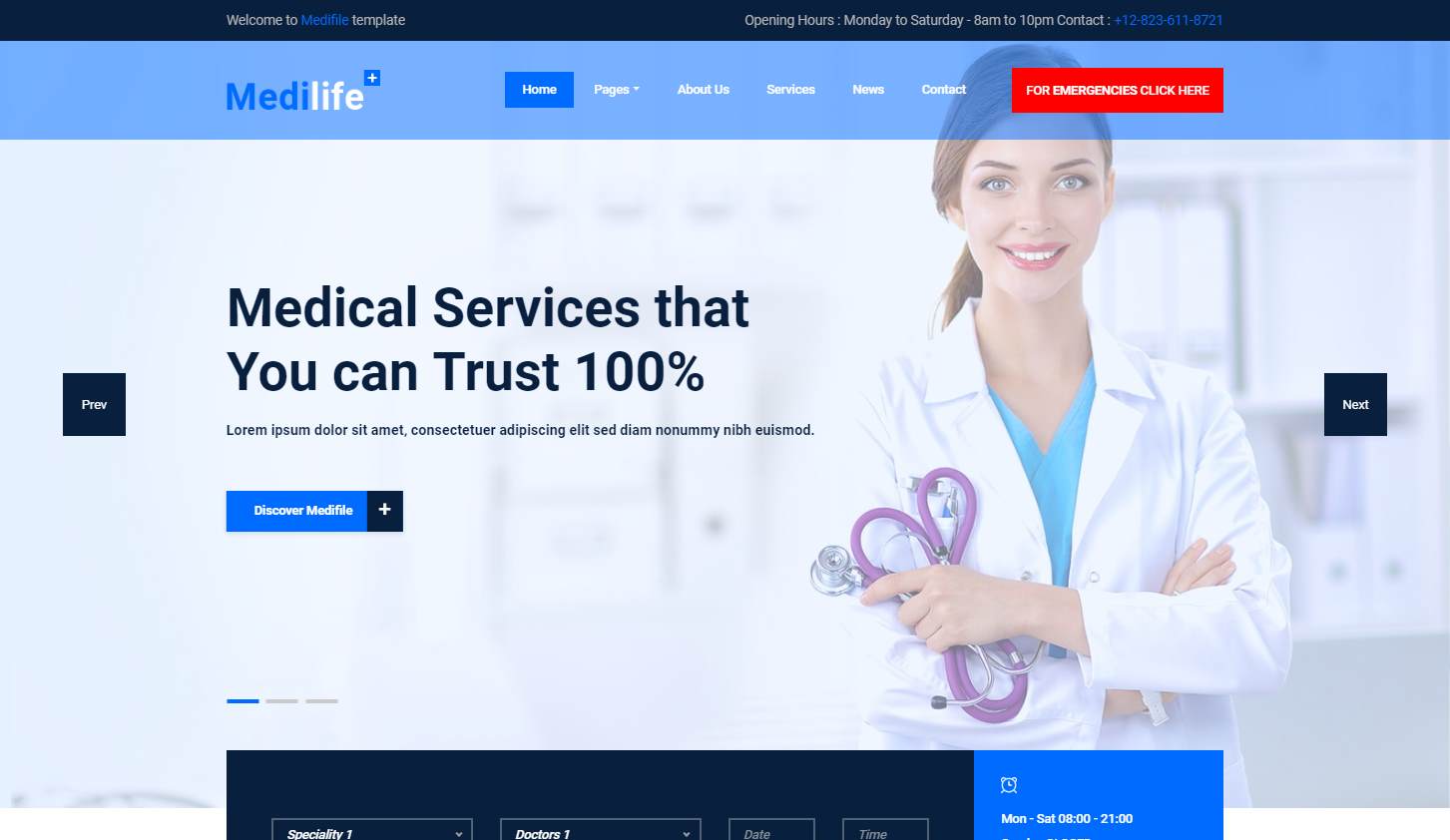 Medilife: a Free Responsive Medical Website Template | Best Free HTML ...